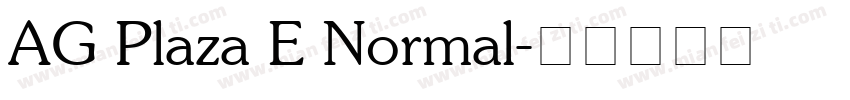 AG Plaza E Normal字体转换
